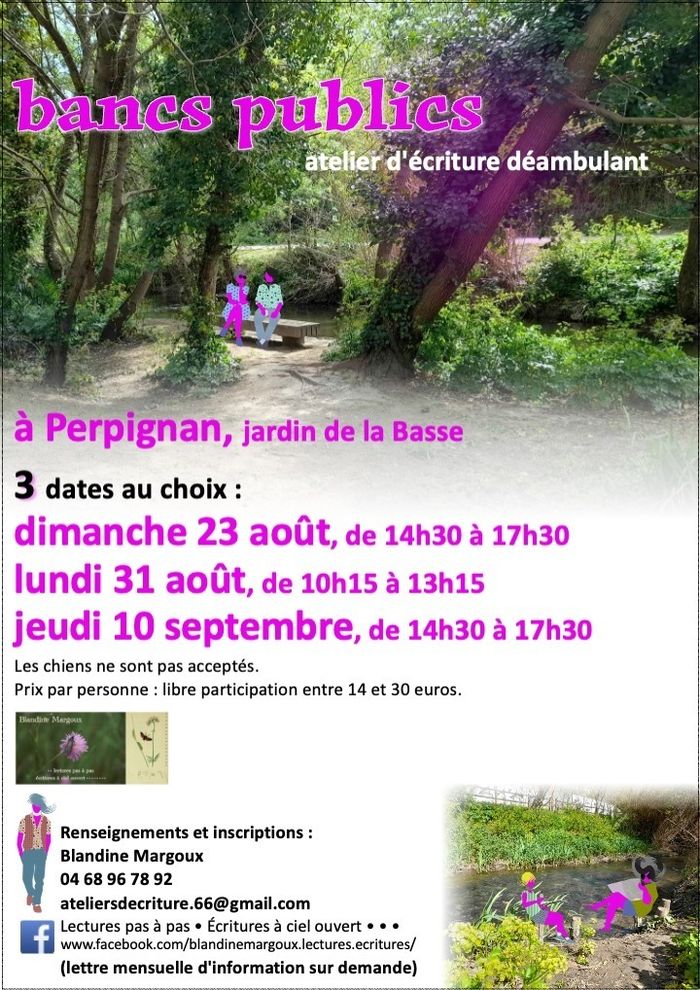 Bancs publics • Atelier d'écriture déambulant, en plein air