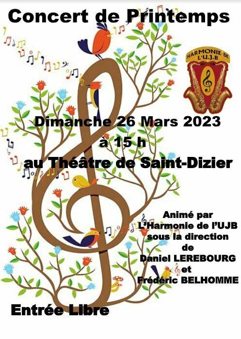 Concert de Printemps 2023 de l'Harmonie de l'UJB de Saint-Dizier