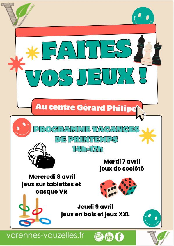 Faites vos jeux - vacances avril
