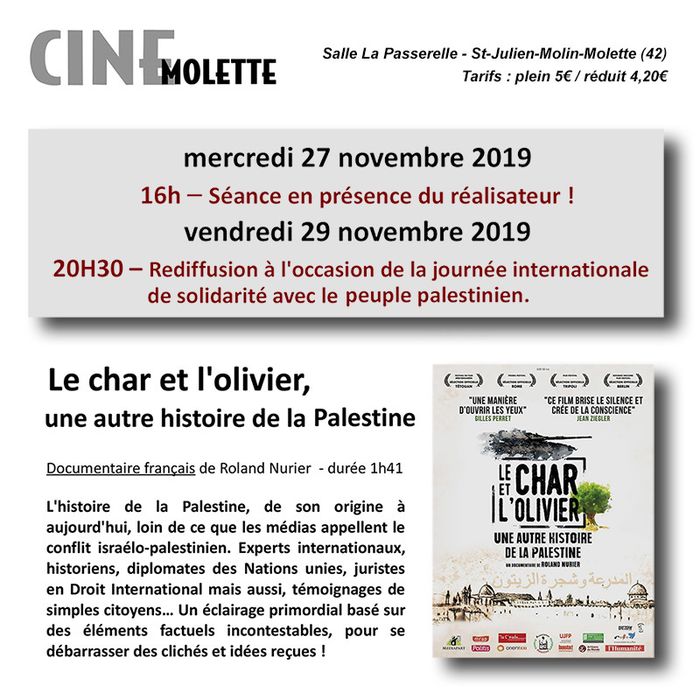 (projection-débat) LE CHAR ET L'OLIVIER, en présence du réalisateur les 27 nov et 2 décembre