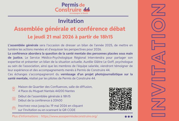Assemblée générale et conférence débat "La santé mentale des personnes placées sous main de justice