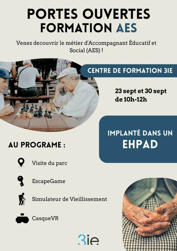 Découverte et visite du centre de formation 3ie implanté dans un EHPAD et immersion en tant que professionnel avec un escape game et un casque de réalité virtuelle pour être au plus près du terrain