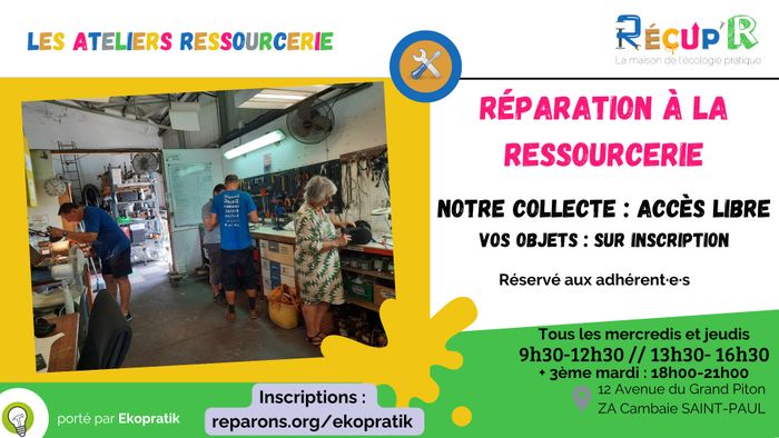 Réparation participative à la ressourcerie d'Ekopratik