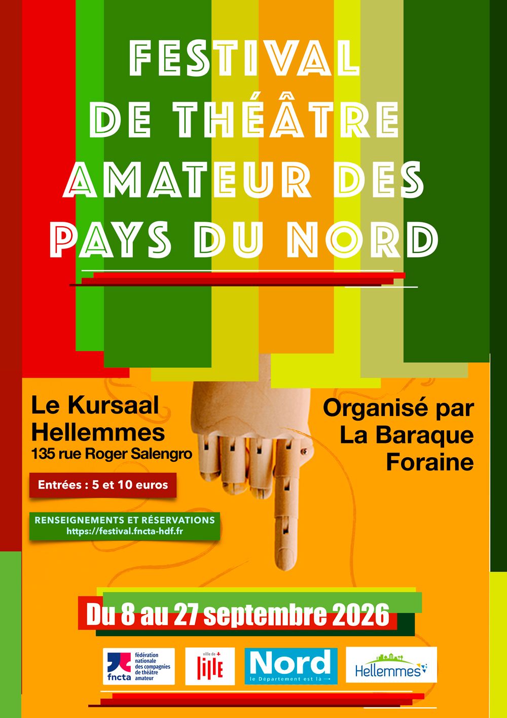 Affiche Festival de théatre amateur des pays du Nord - Du 8 au 27/9