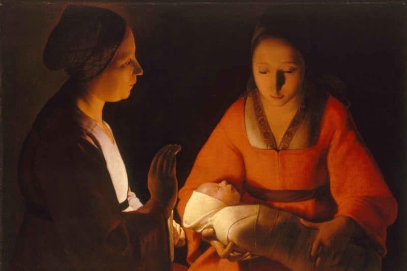 Georges de La Tour, Le Nouveau-Né, vers 1645, huile sur toile, Musée des beaux-arts de Rennes © Jean-Manuel Salingue