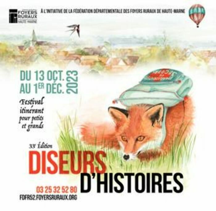 Dans le cadre des "Diseurs d'Histoires 2023", en partenariat avec la FDFR52, la Médiathèque départementale de la Haute-Marne et la médiathèque de Bourbonne-les-Bains