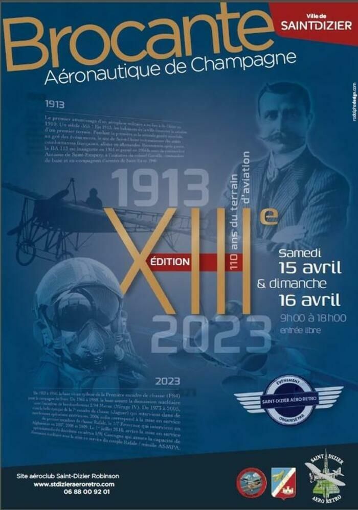 Brocante dédiée à tout ce qui à trait avec l'aviation. 
    Les exposants peuvent être collectionneurs ou fanas d’aviation ancienne,  pratiquants une des différentes disciplines aéronautiques, ULM...