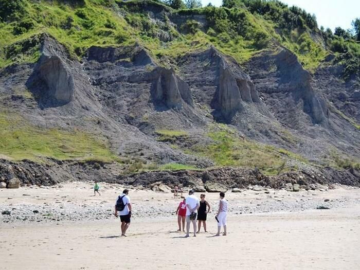 Ce gisement paléontologique témoigne d’une époque de l’histoire de la Terre : le Jurassique. Formées par l’accumulation de sédiments déposés par la mer tropicale qui couvrait alors la Normandie, o...