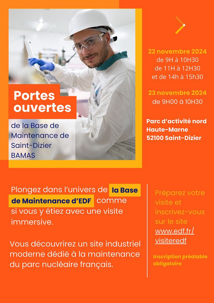 Découvrez le site industriel de la Base de Maintenance d’EDF à Saint-Dizier lors de visites immersives pour explorer la maintenance du parc nucléaire français.