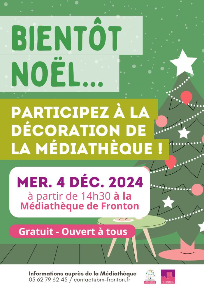 Venez participer à la décoration de votre Médiathèque pour les fêtes de fin d'année !