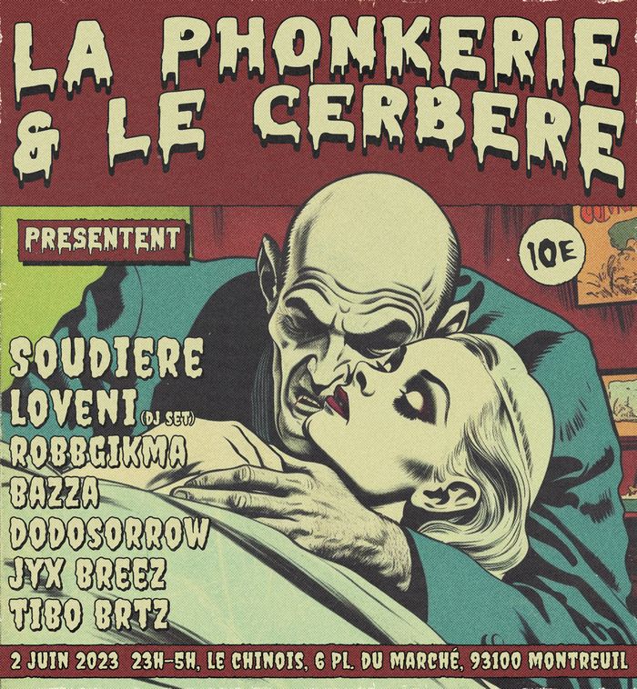 ✨Ce vendredi 2 juin, Le Cerbère & La Phonkerie s'associent pour une date exceptionnelle au Chinois avec Soudiere, Loveni, Robbgikma, la Turnuperie et les DJs de la Phonkerie ?