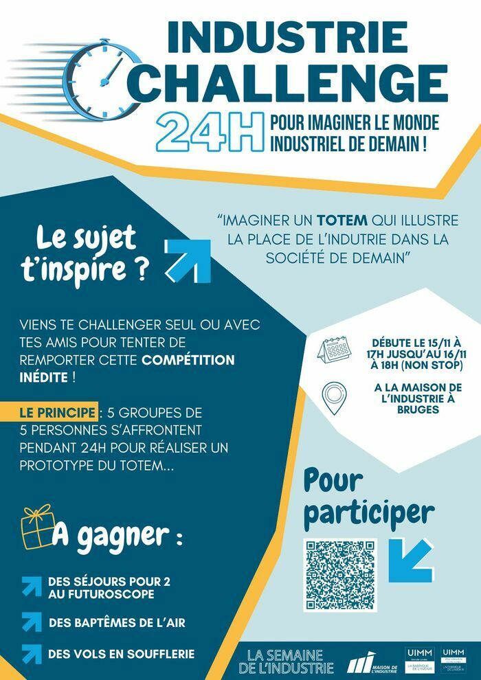 Nous proposons l’organisation d’un concours sur 24h pour casser les idées reçues liées à l’industrie, en rappelant le rôle qu’elle joue dans la société.