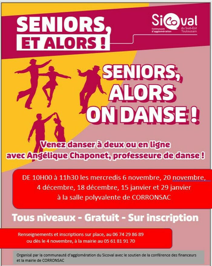 Dans le cadre des actions du dispositif « Seniors, et alors ? », le Sicoval et la mairie de Corronsac invitent à une série d’ateliers-danse à destination des 60 ans et plus. Participation gratuite.