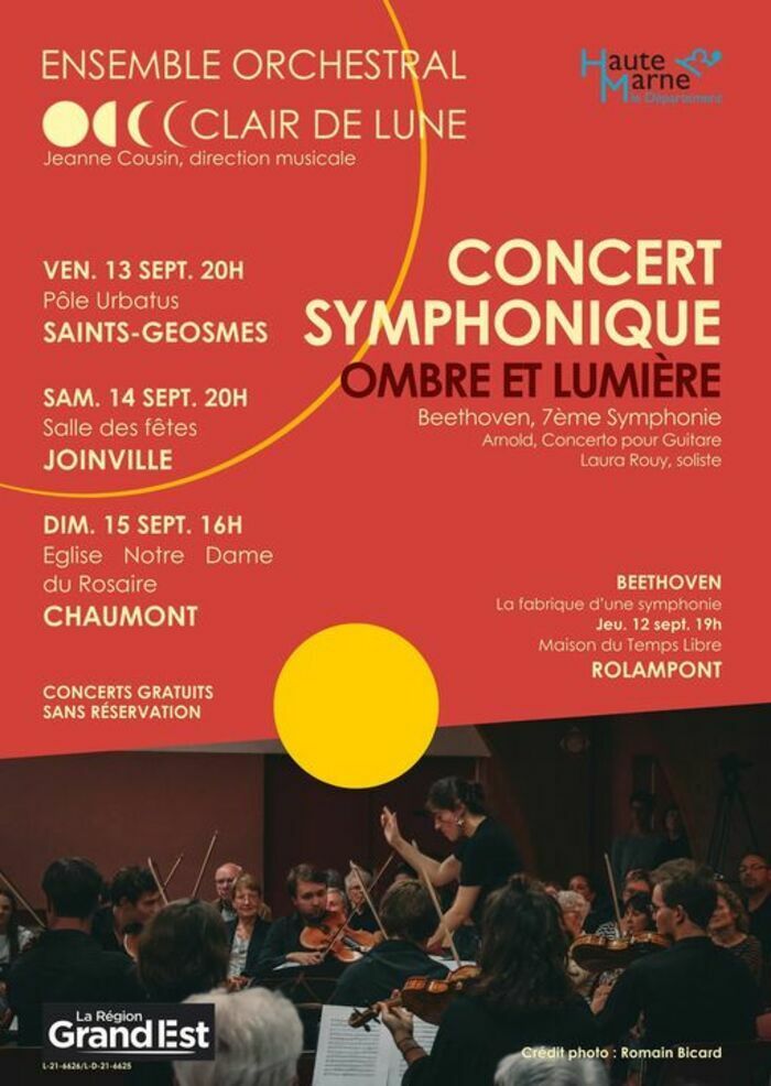 Retrouvez l'Ensemble Orchestral Clair de Lune pour un concert exceptionnel. Trente musiciens d'excellence et un programme original: la musique classique s'invite chez vous pour fêter la fin de l’été !