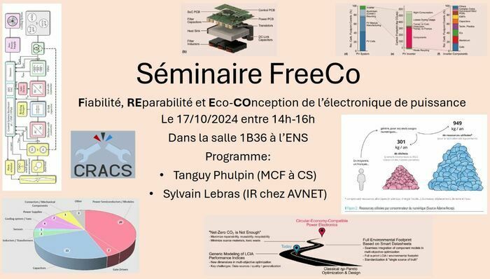 Ce séminaire traitera de la fiabilité, la réparabilité et l'éco-conception de l'electronique de puissance.