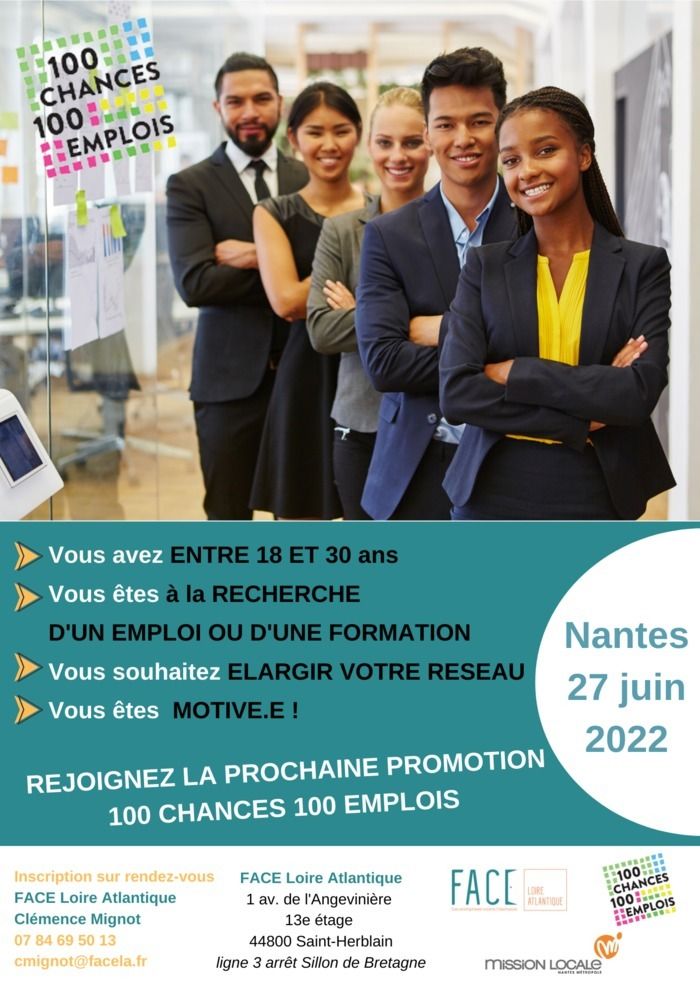 Vous avez moins de 30 ans, habitez l'agglo de Nantes et recherchez un emploi :  soyez coaché.e par un pro ! Démarrage de la prochaine promotion 27 juin 2022.