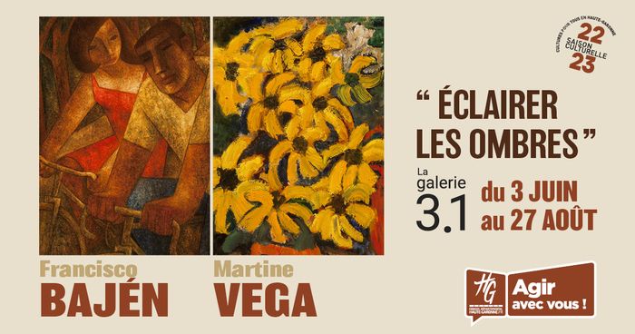 Éclairer les ombres ? L’exposition propose un regard inédit sur l’oeuvre de Francisco Bajén et Martine Vega. Elle interroge la pluralité de l’exil à travers la représentation du couple.