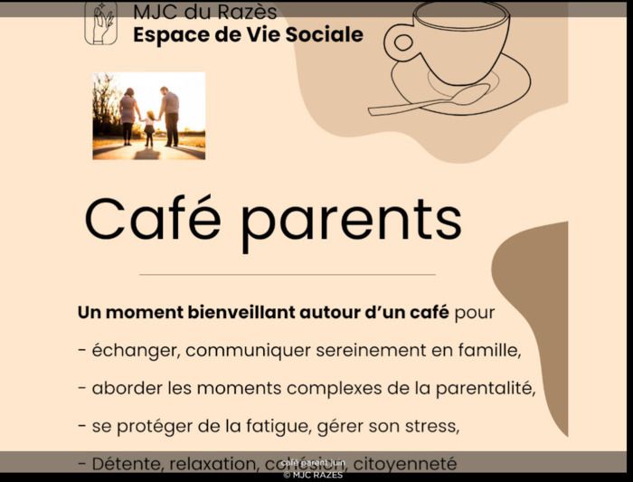 Les "Cafés Parents", un temps libre pour échanger de façon fluide sur divers sujets de la vie quotidienne. Un moment dans la bienveillance et sans jugement autour de divers propos.