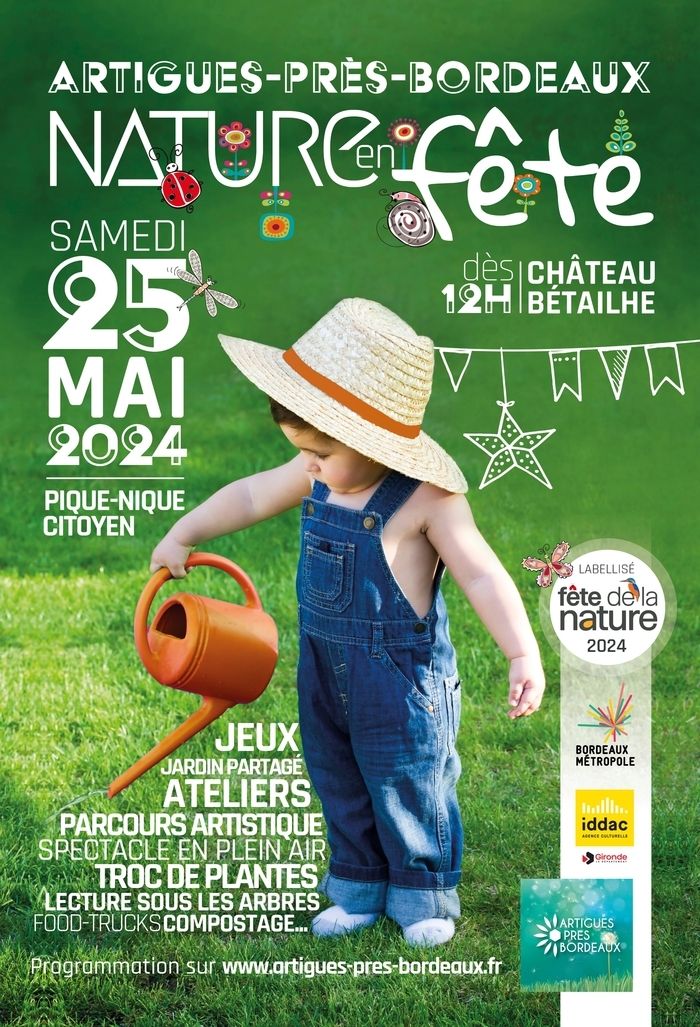 Pour sa 4ème édition, « Nature en Fête », l’évènement de sensibilisation à la transition écologique de la Ville d'Artigues-près-Bordeaux, vous donne rendez-vous le samedi 25 mai.