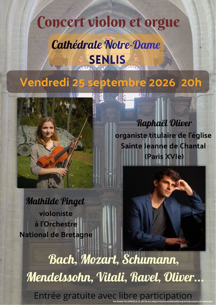 Ce concert propose un voyage musical alliant les sonorités de l'orgue et du violon, de Bach à nos jours.