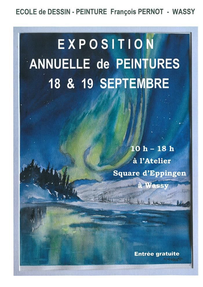 Portes ouvertes à l’atelier - exposition annuelle de peintures réalisées par les adhérents (aquarelle, huile, acrylique, pastel…) avec des échanges avec le public.