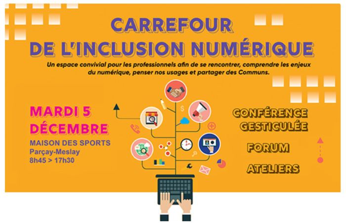 Le Carrefour de l'inclusion numérique en Touraine, c'est une journée pour les professionnels de l'accueil et de l'accompagnement concernés par les problématiques d'inclusion numérique.