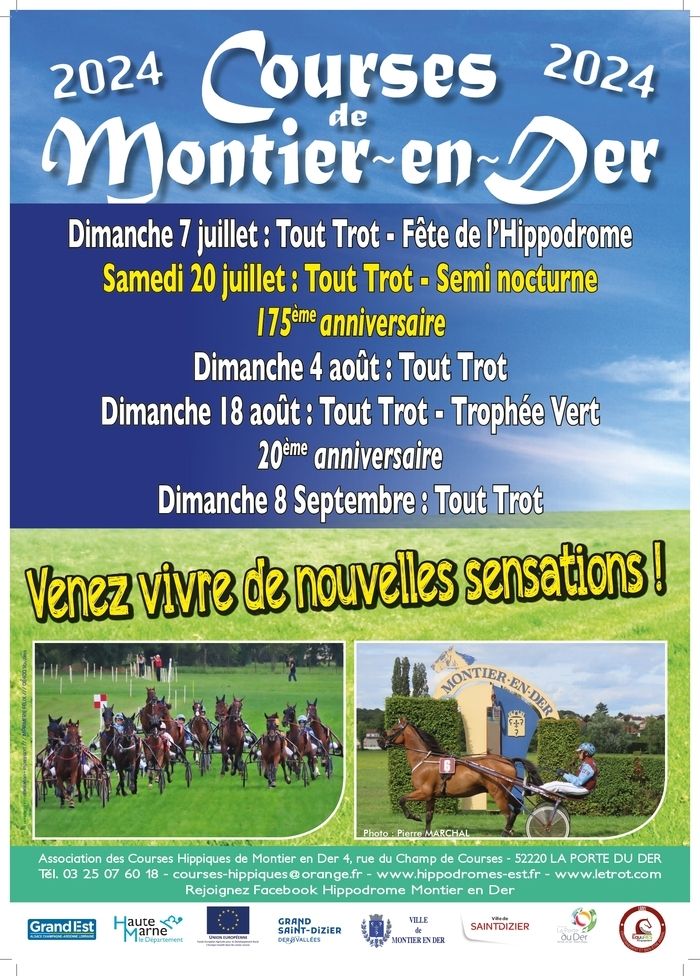 5 Journées de courses hippiques sur l'hippodrome de Montier en Der