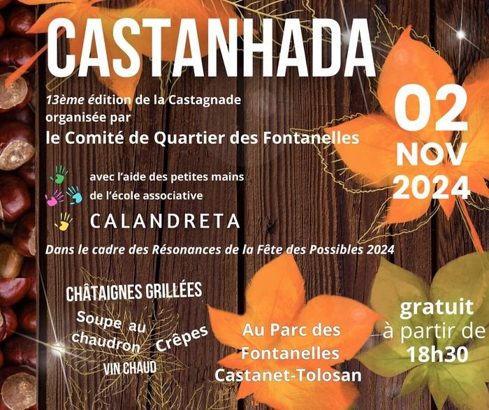 Le Comité de quartier des Fontanelles, avec l'aide des petites mains de l'école Calandreta, invite à une soirée soupe au chaudon et châtaignes grillées le samedi 2 novembre à partir de 18 h 30.