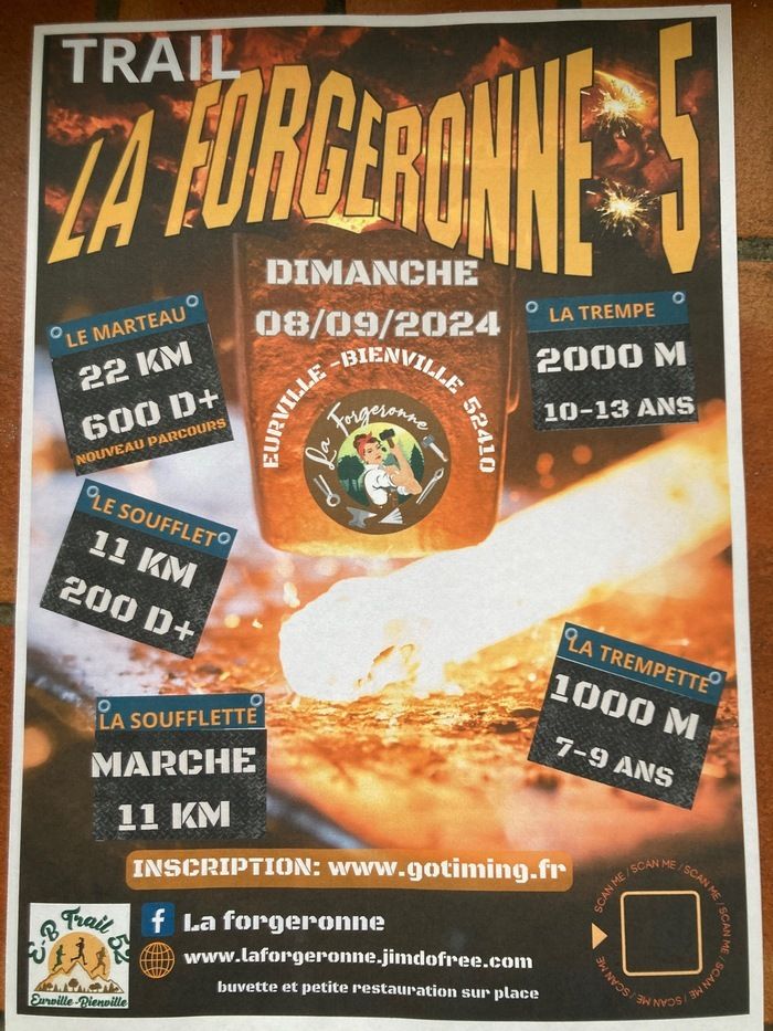 La Forgeronne vous propose 2 parcours trail 11km & 22 km ainsi qu'une marche de 11 km.