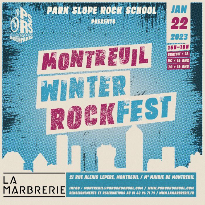 Park Slope Rock School, l’école de rock pour les 8-16 ans, organise son premier Winter Rock Fest à Montreuil !