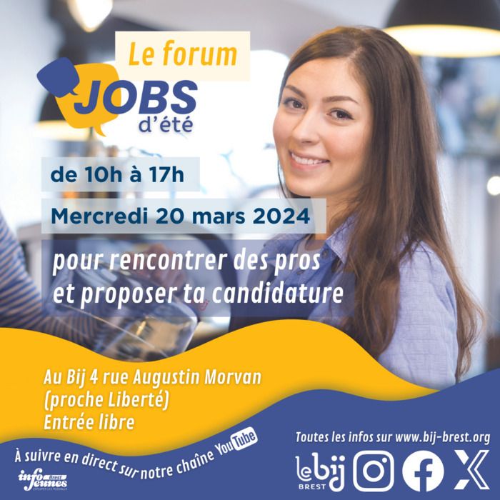 Afin de faciliter la recherche d'un job d'été, rendez-vous le 20 mars au Bij !