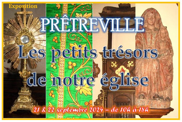 Exposition , mise en valeur commentée, du patrimoine méconnu de notre église ( mobilier, objets de culte, nombreux vêtements de cérémonies, chapier exceptionnel, souvenirs de la présence d'une ancien…