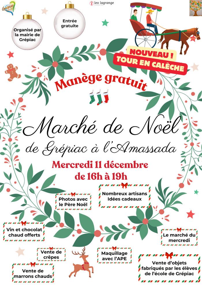 Organisé par la Mairie avec l’école, le périscolaire, l’APE et l’ALSH , le marché de Noël vous proposera les créations des enfants de l’école.