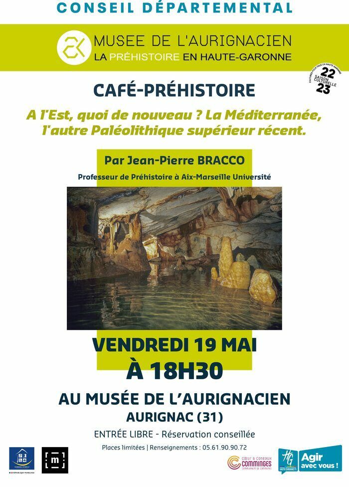 Vendredi 19 mai, à 18h30 découvrez la conférence du préhistorien Jean-Pierre BRACCO, qui nous parlera du Paléolithique récent.