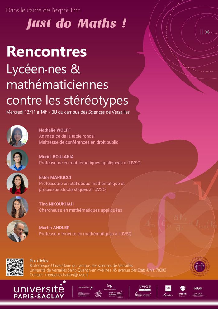 Des lycéen⸱nes viennent à l'Université de Versailles rencontrer des mathématiciennes pour découvrir les carrières liées aux mathématiques, et déconstruire leurs idées reçues.