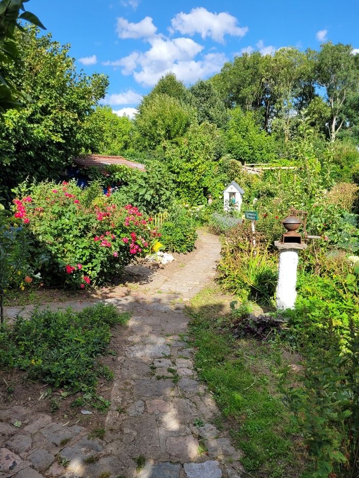 Garten des Pfarrers und seine Sammlung von kleinen Früchten ( 72 Sepien unterscheiden sich von Tafelreben...Gemüsegarten, Sammlung Rhabarber, Teich genannt "kleine jiverny...) und sein kleines Museum