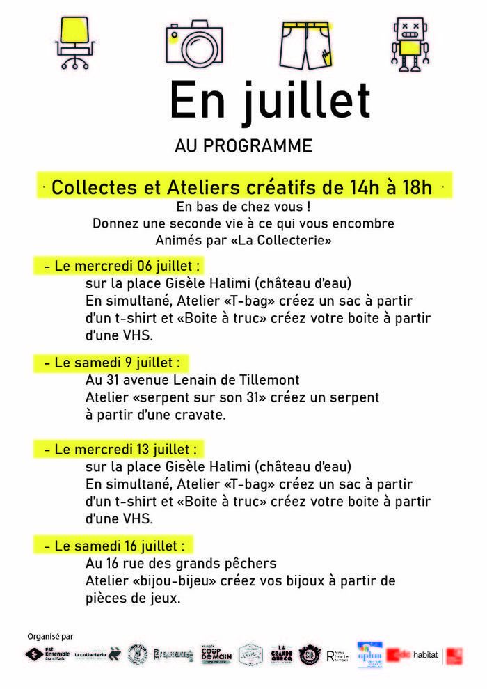 Collecte d'objets et ateliers créatifs de réemploi  - Quartier Bel air - Montreuil