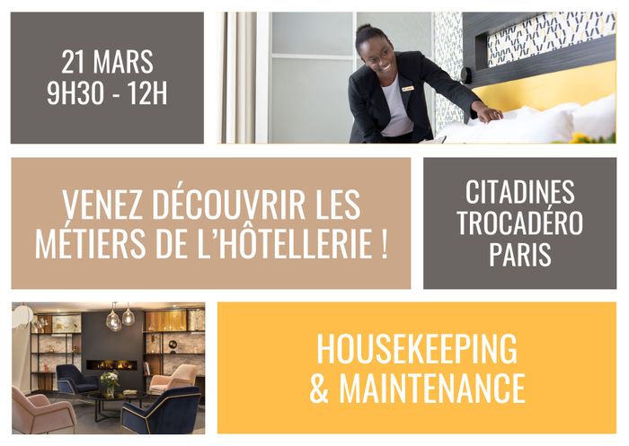 Venez découvrir les métiers des départements Housekeeping et Maintenance en résidence hôtelière !