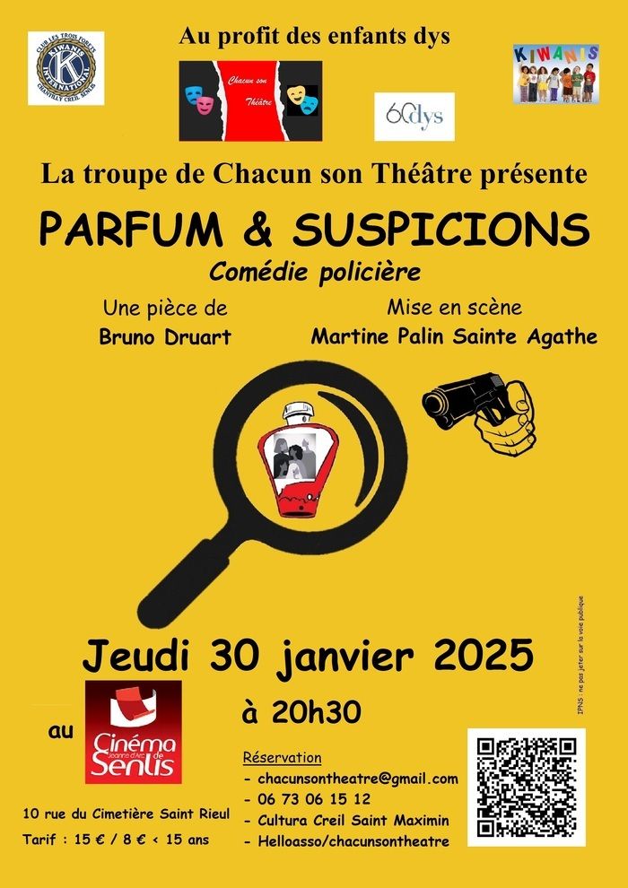 La troupe de Chacun son théâtre revient avec cette comédie policière écrite avec humour par Bruno DRUART et mise en scène par Martine PALIN SAINTE AGATHE