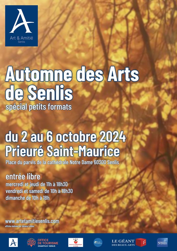 Art & Amitié, association senlisienne d'artistes, vous présente son salon Automne des Arts de Senlis, dédié exclusivement aux petits formats (40x40 cm maximum).