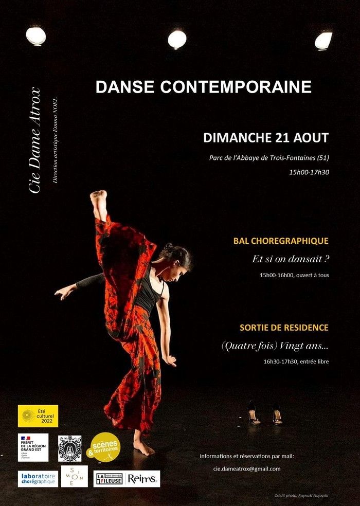 DANSE CONTEMPORAINE avec la Compagnie Dame Atrox le Dimanche 21 août à l’Abbaye de Trois-Fontaines.