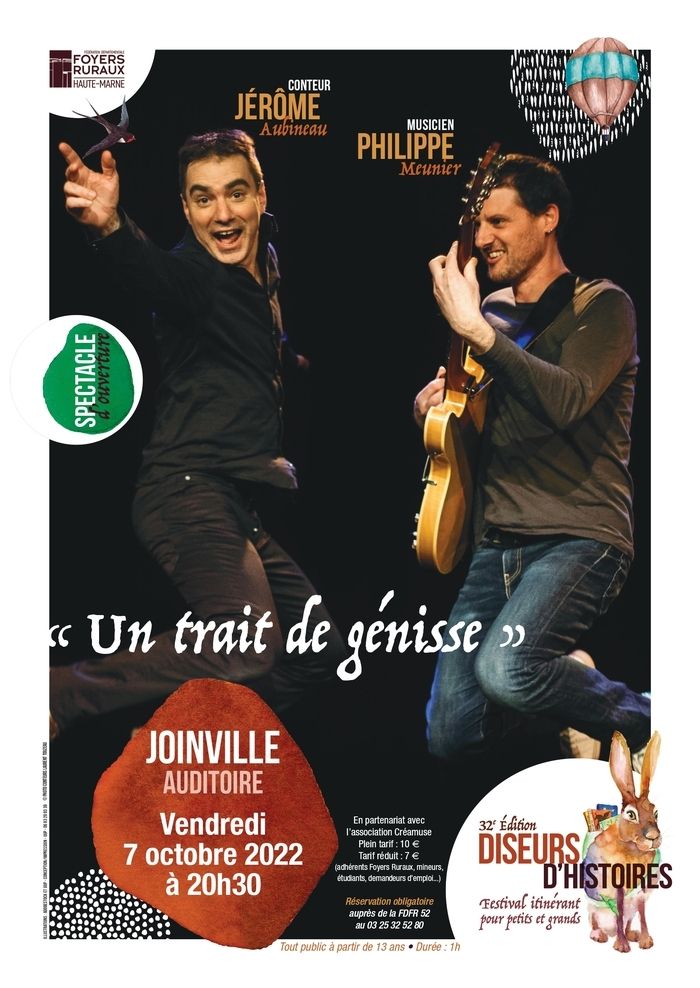 Spectacle d'ouverture du Festival itinérant des Arts du Conte et de la Parole "Les Diseurs d'Histoires" - Du 07 octobre au 26 novembre 2022 partout en Haute-Marne