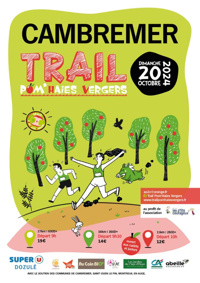 Le trail Pom'haies vergers est de retour à Cambremer le dimanche 20 octobre 2024.