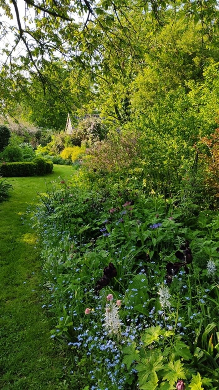 Dieser von England inspirierte Garten, der sowohl romantisch als auch familiär ist, enthüllt durch seine Massive von Sträuchern, Stauden und Rosen einen großen botanischen Reichtum: Sammlungen von Sta