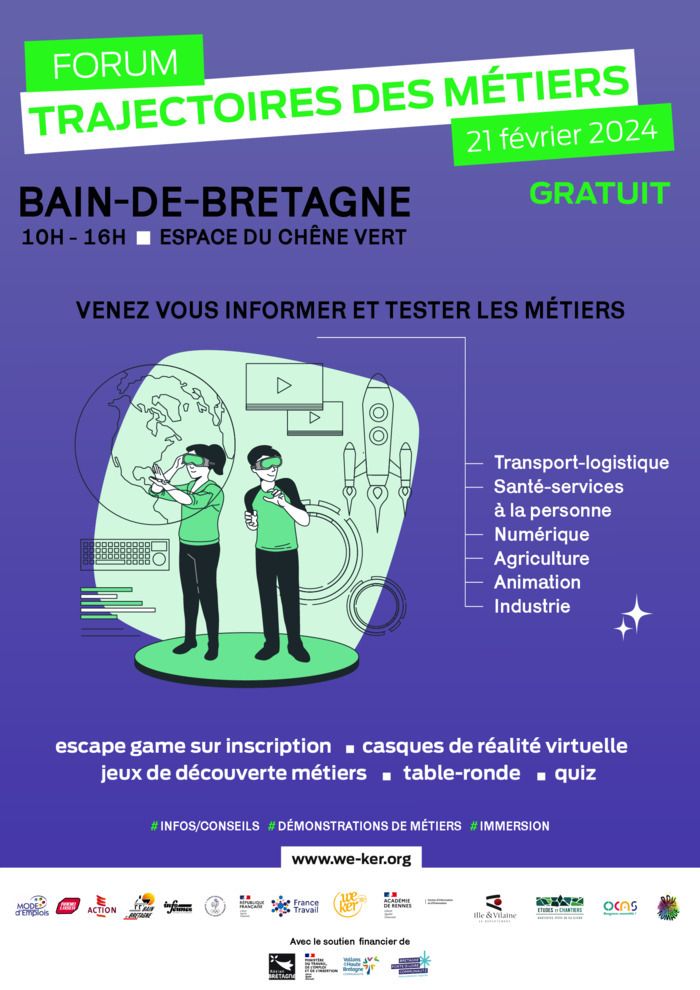 Envie de découvrir et tester des métiers ? D'ouvrir le champ des possibles et de donner un coup de pouce à votre projet professionnel ? Laissez-vous guider par le Forum Trajectoires des métiers.