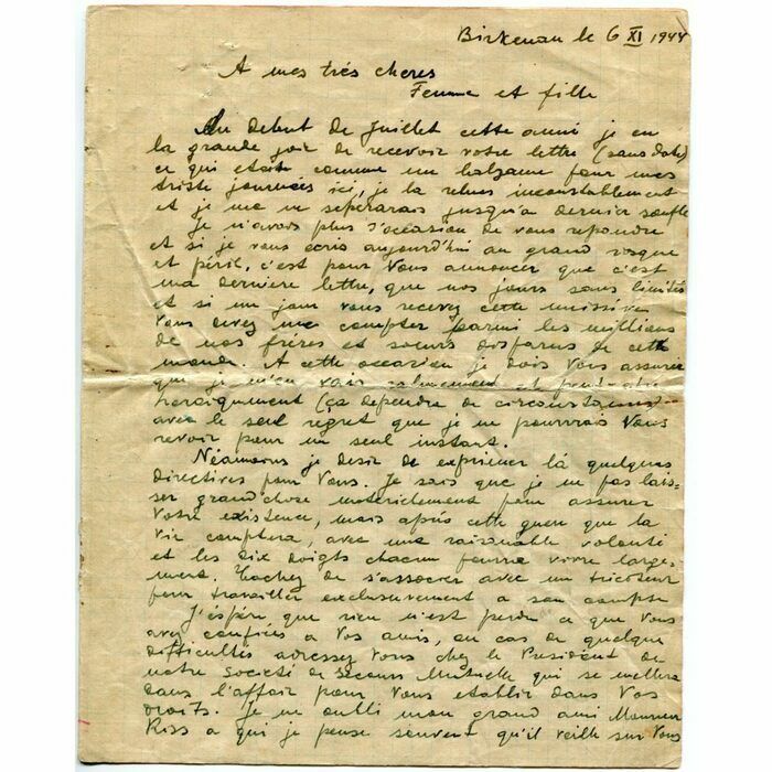 LA LETTRE RETROUVÉE DE HERSZ STRASFOGEL, SONDERKOMMANDO D’AUSCHWITZ-BIRKENAU