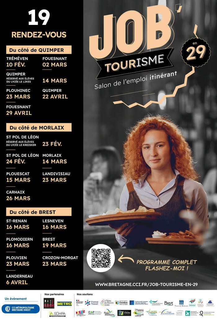 Job Tourisme en 29: Salon de l'emploi itinérant des métiers du Tourisme, du camping, de l'hôtellerie et de la restauration