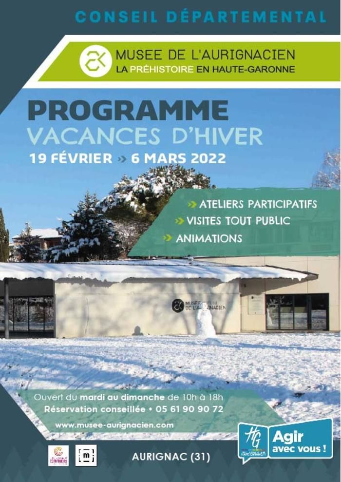 Pour ces vacances d'hiver, l'équipe de médiation du Musée de l'Aurignacien vous a concocté un programme de visites, d'animations et d'ateliers où petits et grands pourront trouver leur bonheur.