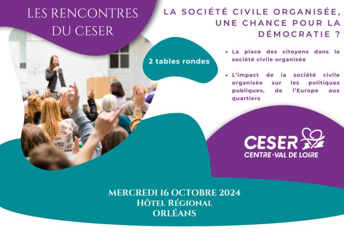 Le CESER Centre-Val de Loire organise un colloque sur le thème de la démocratie participative