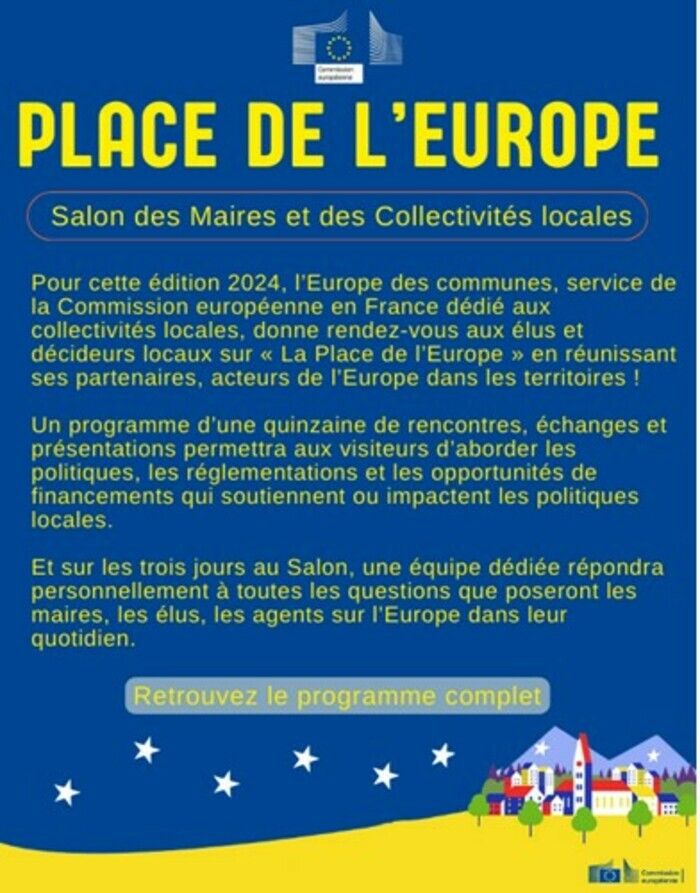 L’Europe des communes, service de la Commission européenne en France dédié aux collectivités locales, donne rendez-vous aux élus et décideurs locaux sur « La Place de l’Europe ».